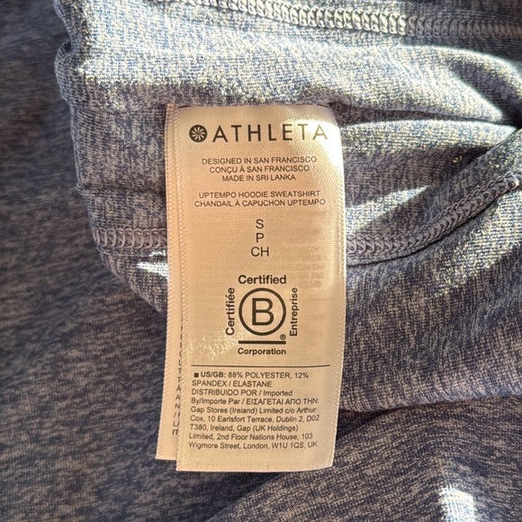 Athleta Women’s Small Pullover Hoodie Sweater Drawstring Thumb Hole Cuffs - Picture 7 of 7